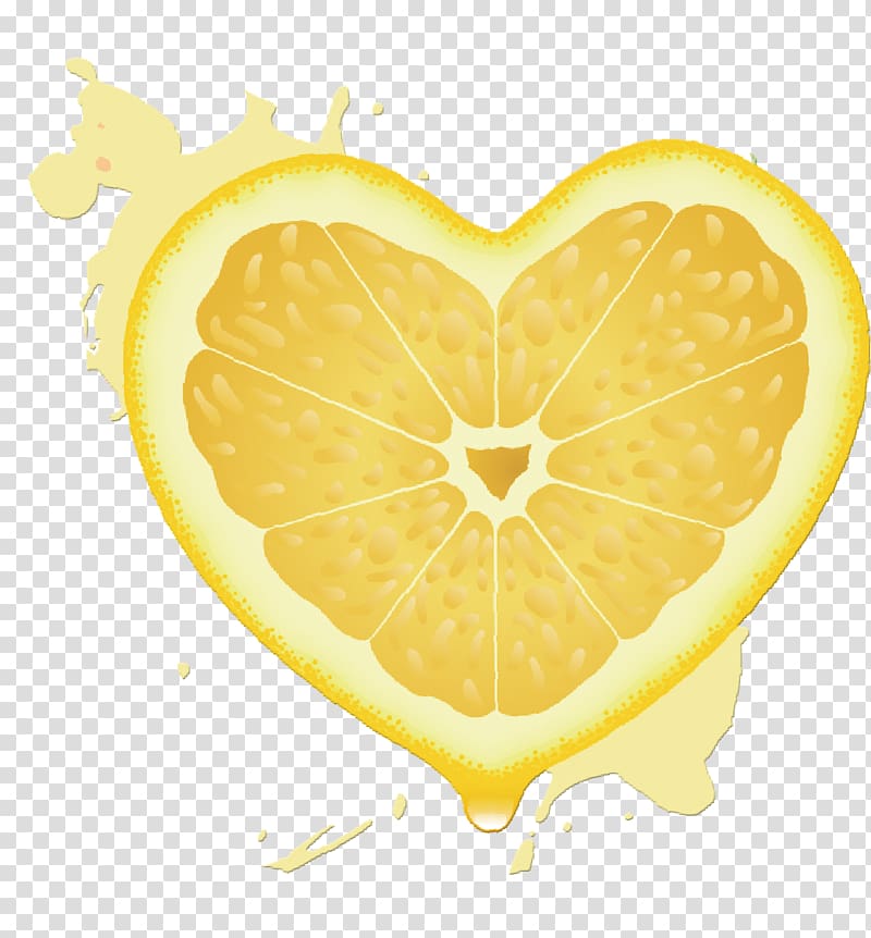 Lemon Orange juice Citron, Heart-shaped orange transparent background PNG clipart