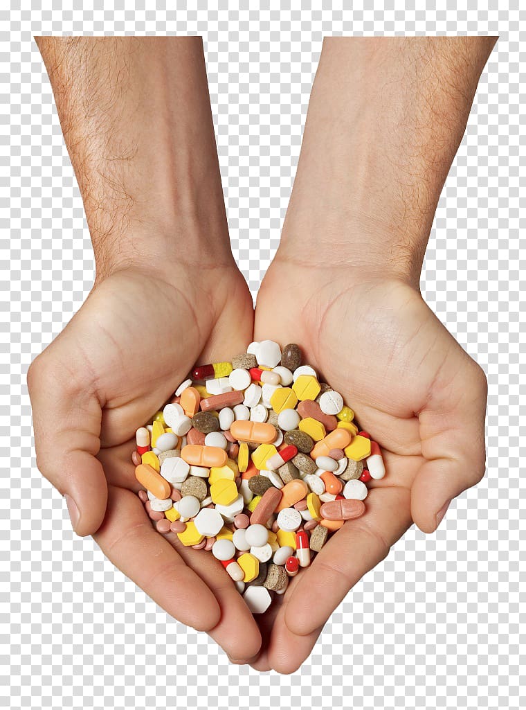 medicine tablets on person's hand, Tablet Pharmaceutical drug, Holding pills transparent background PNG clipart