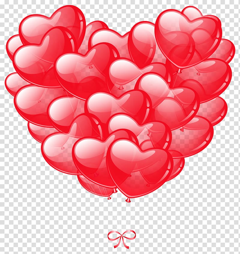 red heart balloon lot , Balloon Heart , Heart Balloons transparent background PNG clipart