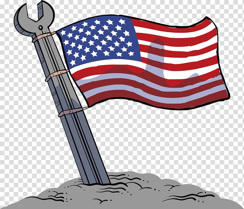 Flag of the United States National flag, The American flag on a wrench transparent background PNG clipart