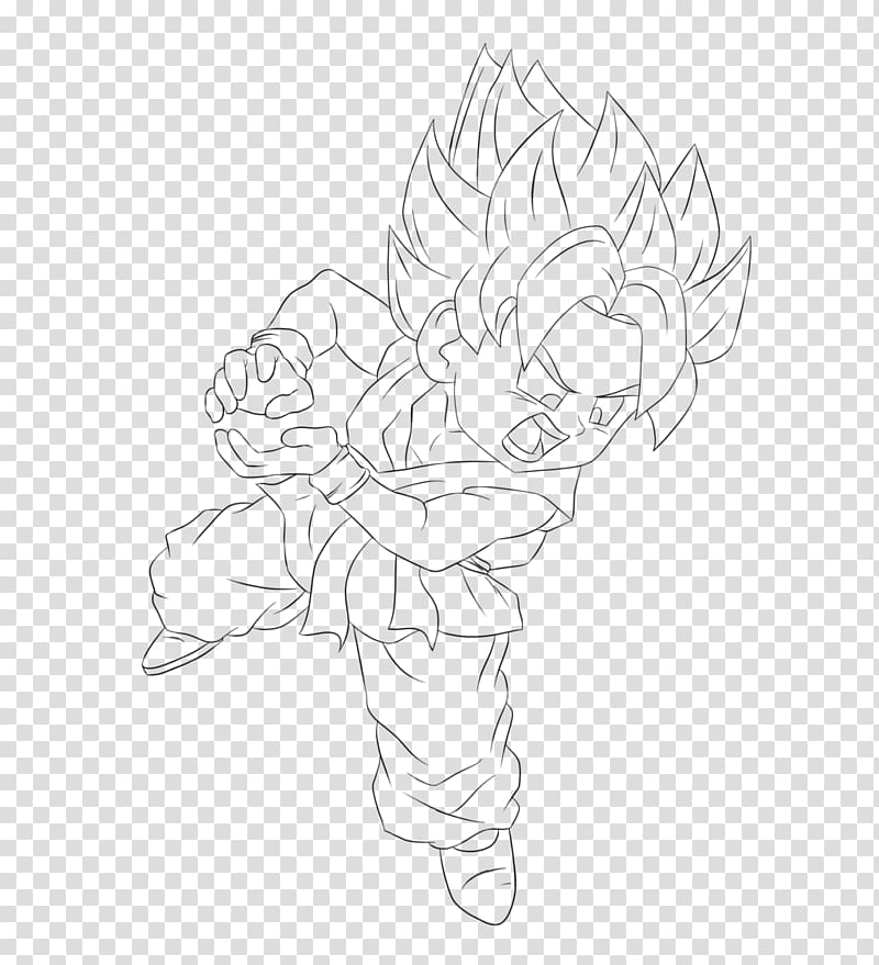 Visual arts Line art Drawing Sketch, Kamehameha transparent background PNG clipart