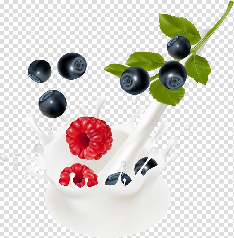 Milk Blueberry Bilberry, yogurt transparent background PNG clipart