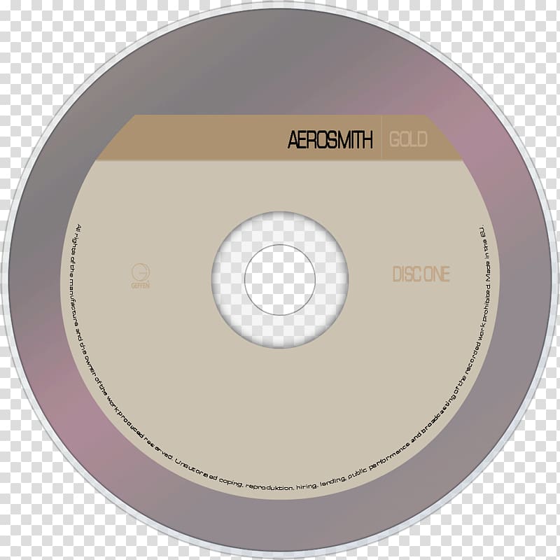 Gold compact disc Music Disk , aerosmith transparent background PNG clipart