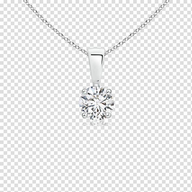 Solitaire Necklace Prong setting Diamond Silver, necklace transparent background PNG clipart