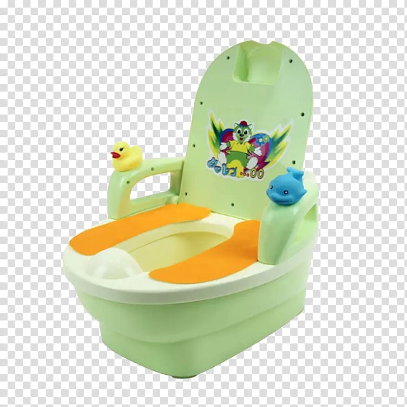Toilet seat Child Feces Sitting, Green toilet transparent background PNG clipart