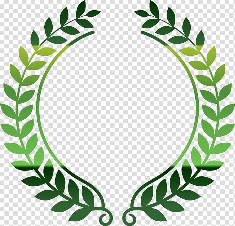 round green leafs illustration, Paper Decal Monogram Sticker myClin, Green olive branch border transparent background PNG clipart