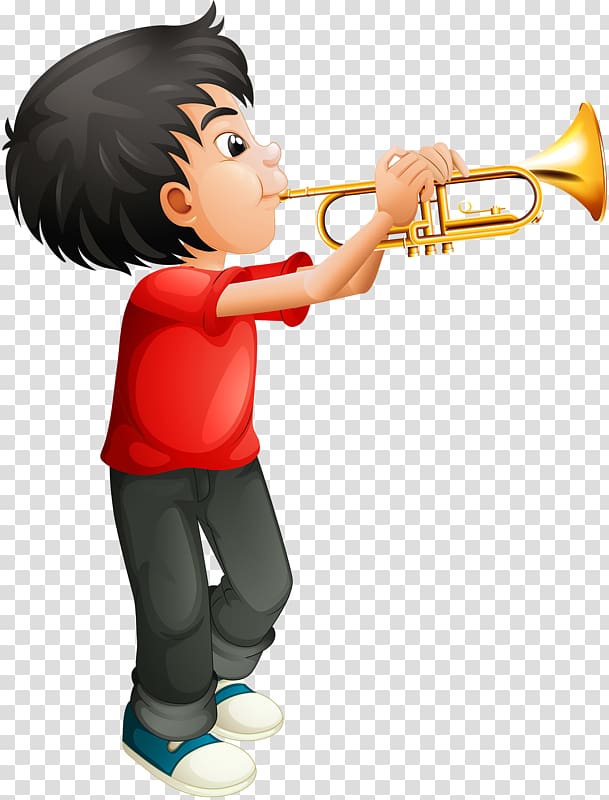 Trumpet , Trumpeter Boy transparent background PNG clipart