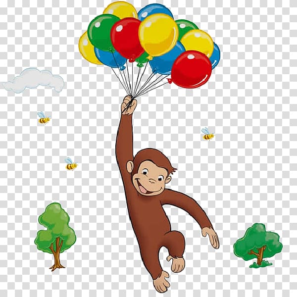 Wall decal Sticker Curious George, Watercolor monkey transparent background PNG clipart