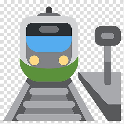 Train station Rail transport Tram Emoji, silhouette of high speed rail transparent background PNG clipart