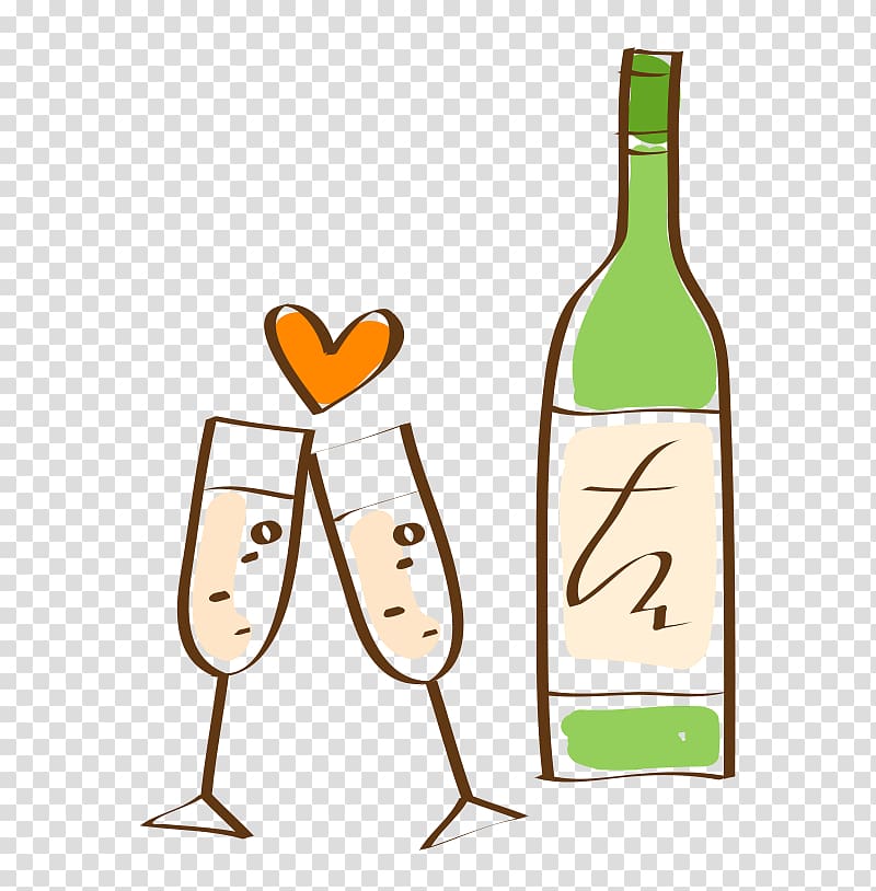 Champagne Wine, Hand-painted wine coloring transparent background PNG clipart