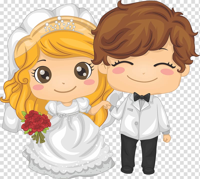 Wedding invitation Bride couple Cartoon, bride transparent background PNG clipart