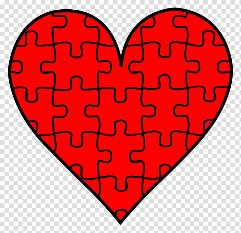 Jigsaw puzzle Heart Valentines Day , Cartoon Puzzle Pieces transparent background PNG clipart
