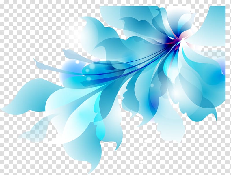 blue and white flowers illustration, Flower Euclidean , Pic transparent background PNG clipart
