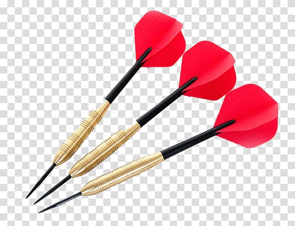Darts Game, Three red darts transparent background PNG clipart