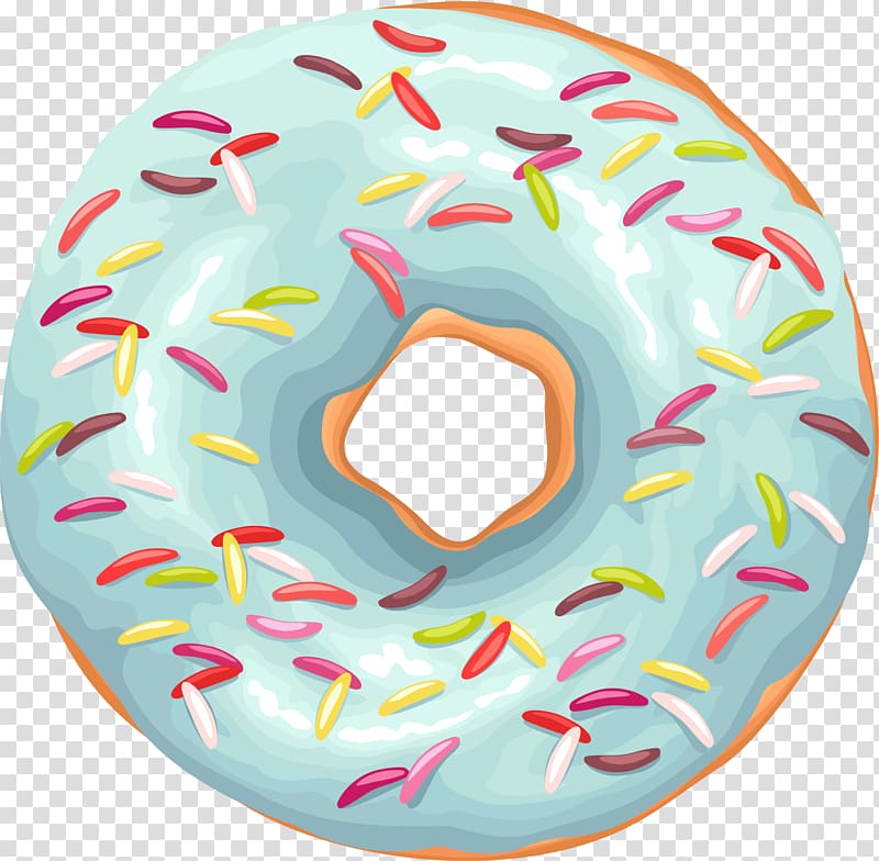blue donut illustration, Doughnut Paper , Green delicious donut transparent background PNG clipart