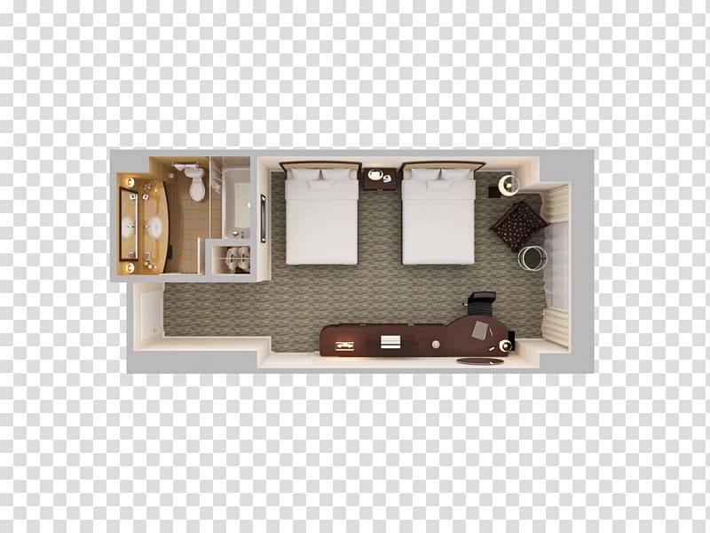 Hilton Orlando Bonnet Creek Room Hotel 3D floor plan Suite, bed top view transparent background PNG clipart
