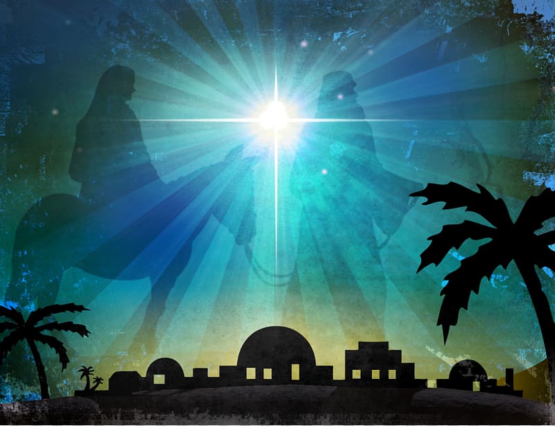 Bethlehem Christmas card Worship Nativity of Jesus, Church Candles transparent background PNG clipart