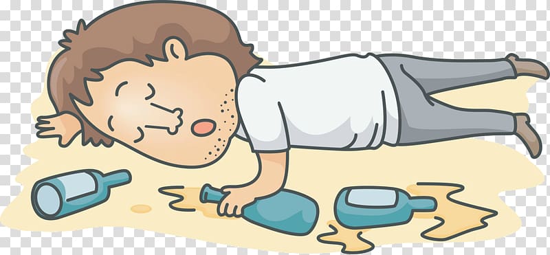 Cartoon Alcohol intoxication , People Lying transparent background PNG clipart