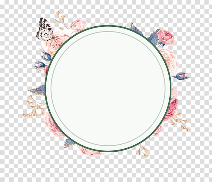 Wreath Flower Garland, Fresh and beautiful wreath borders, round white and pink floral frame texture transparent background PNG clipart