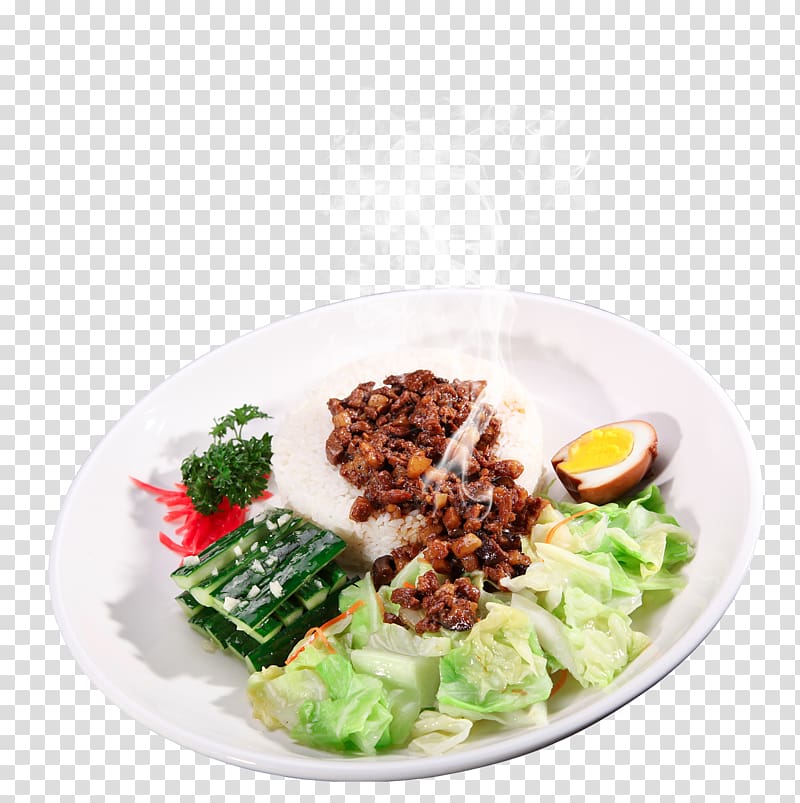 Minced pork rice Taiwan Red cooking Shaobing Baozi, A delicious braised pork on rice transparent background PNG clipart