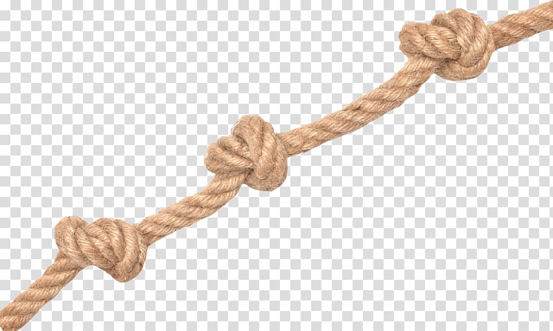 Rope with three knot illustration, Rope Knots transparent