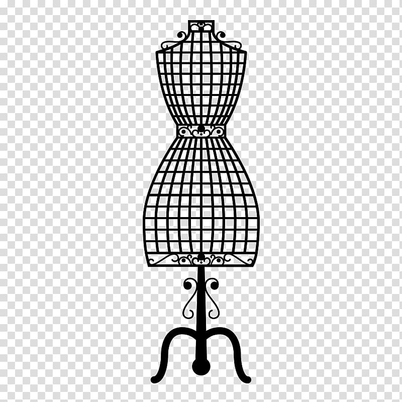 Women's black dress form illustration, Mannequin Sewing Machines Embroidery  Textile, moda transparent background PNG clipart