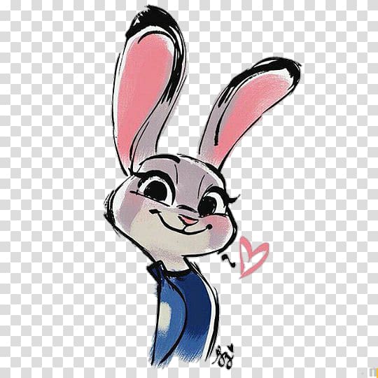 Lt. Judy Hopps Rabbit Nick Wilde Fan art Drawing, rabbit transparent background PNG clipart