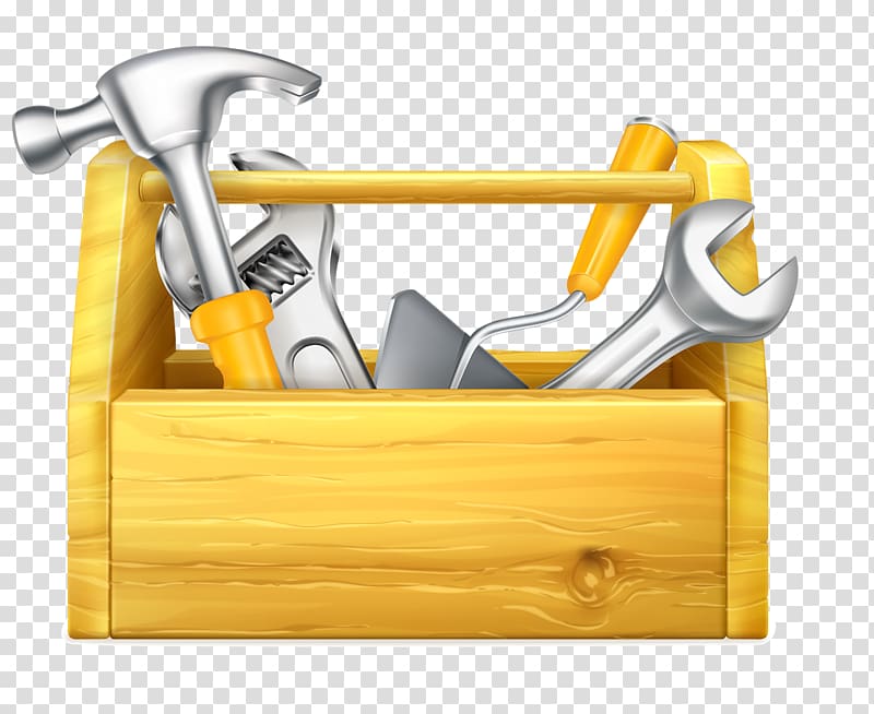 Toolbox Maintenance Illustration, Wood utensils box transparent background PNG clipart