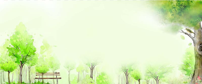 small fresh green watercolor banner background transparent background PNG clipart