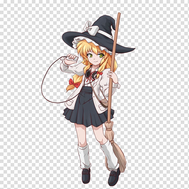Touhou Project Marisa Kirisame Player character, broom transparent background PNG clipart