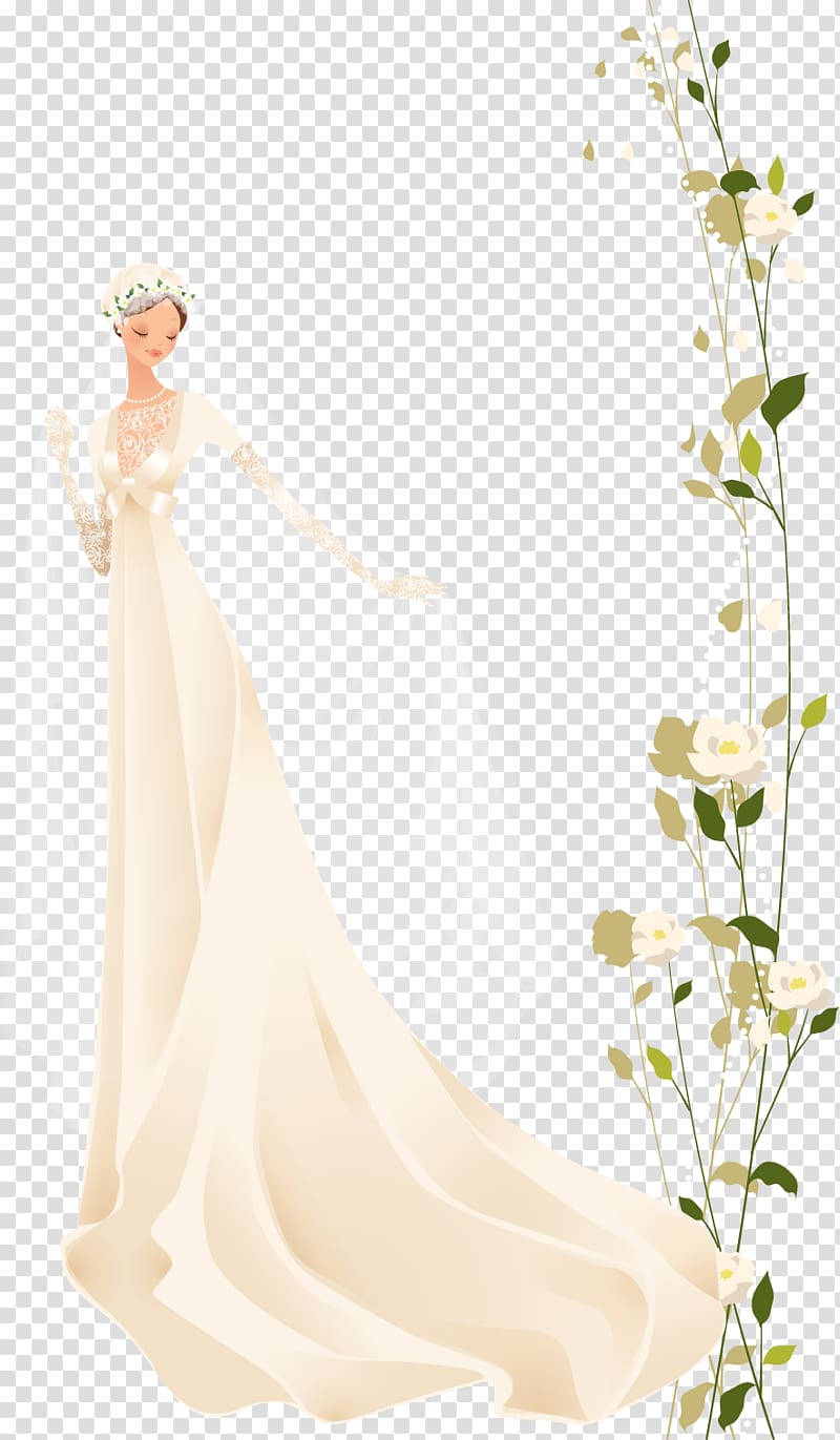 Bride Contemporary Western wedding dress , Wedding elements transparent background PNG clipart