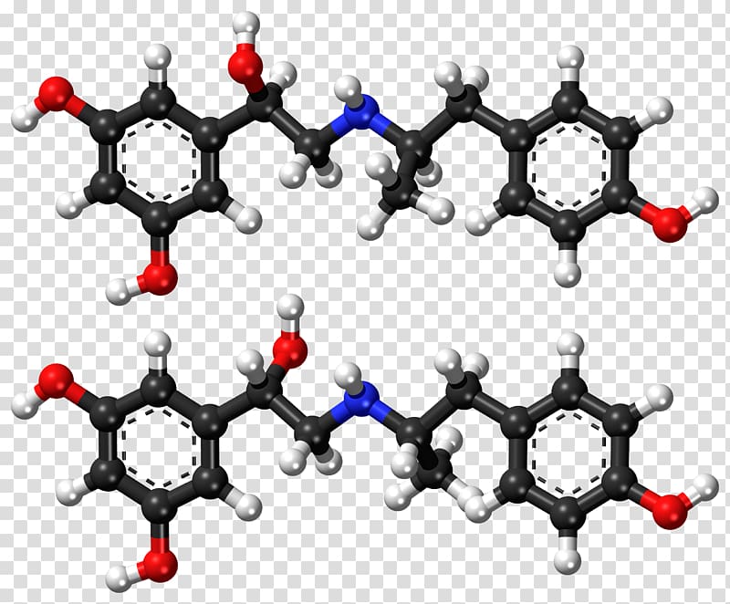 Ball-and-stick model Arformoterol Fenoterol Molecule, role modeling transparent background PNG clipart