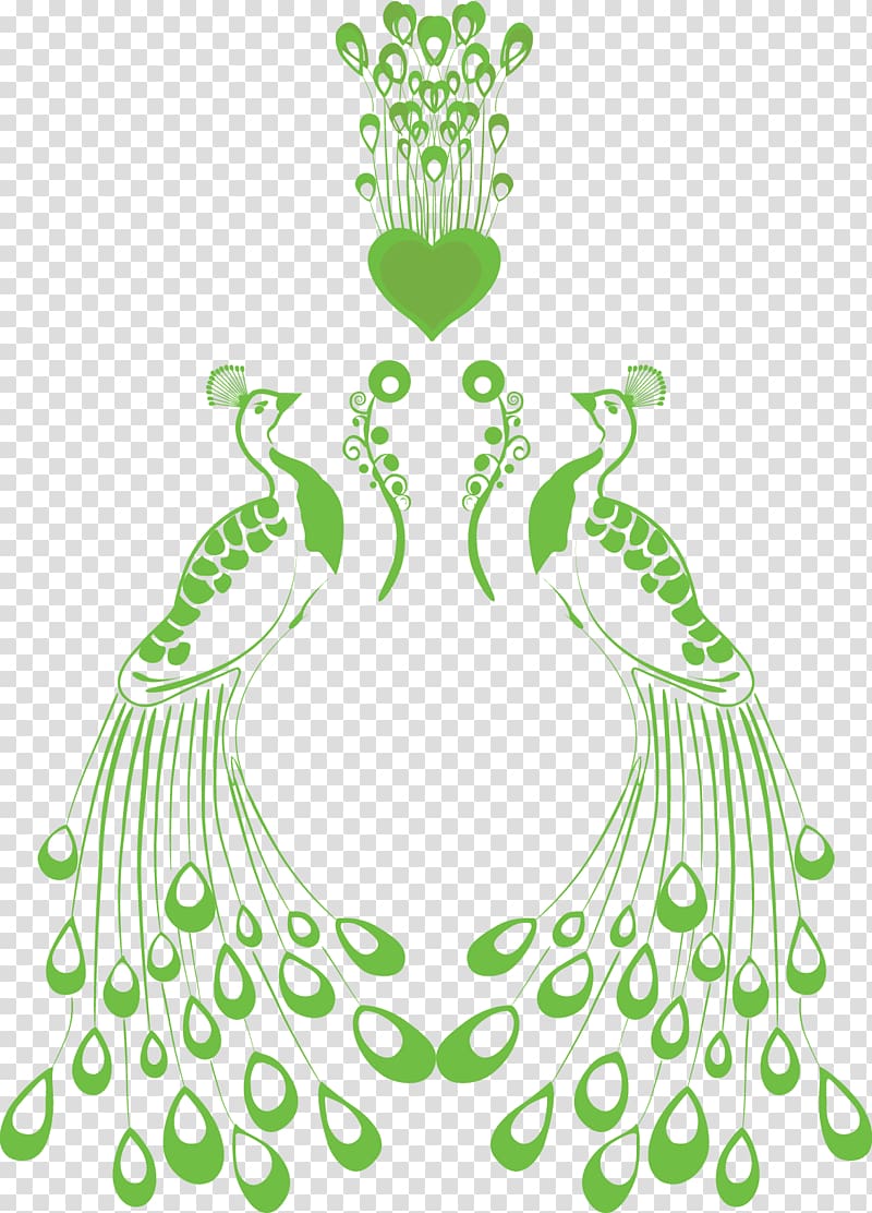 Bird Wedding invitation Peafowl Wall decal, Green Peacock transparent background PNG clipart