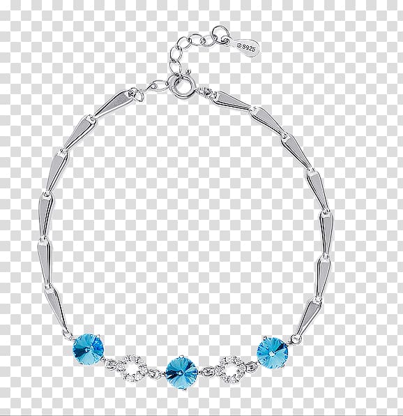 Bracelet Silver Anklet, th tang after s925 silver bracelet crystal transparent background PNG clipart