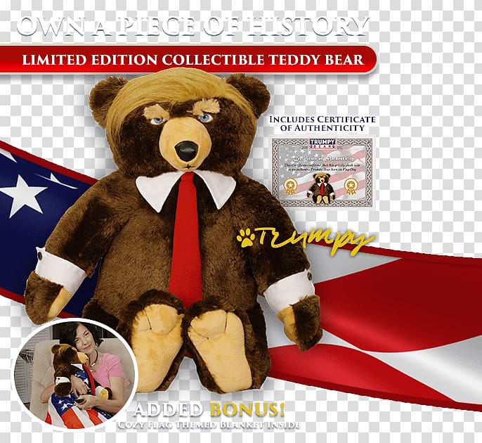 Teddy bear President of the United States Make America Great Again, bear hat transparent background PNG clipart