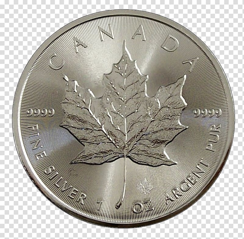 Coin Silver Ounce Metal Canada, fresh leaves transparent background PNG clipart