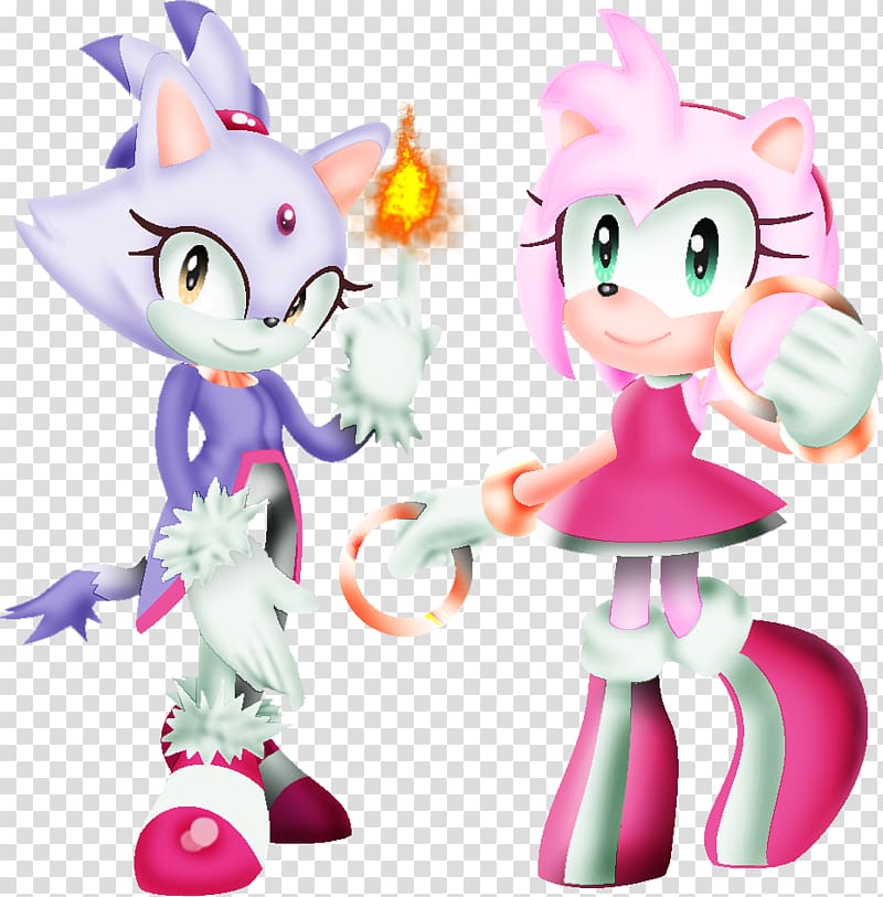 Amy Rose Cream the Rabbit Sonic Advance 3 Character Figurine, Lovely girl transparent background PNG clipart