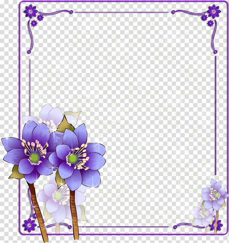Purple Flower Color, flower frame transparent background PNG clipart