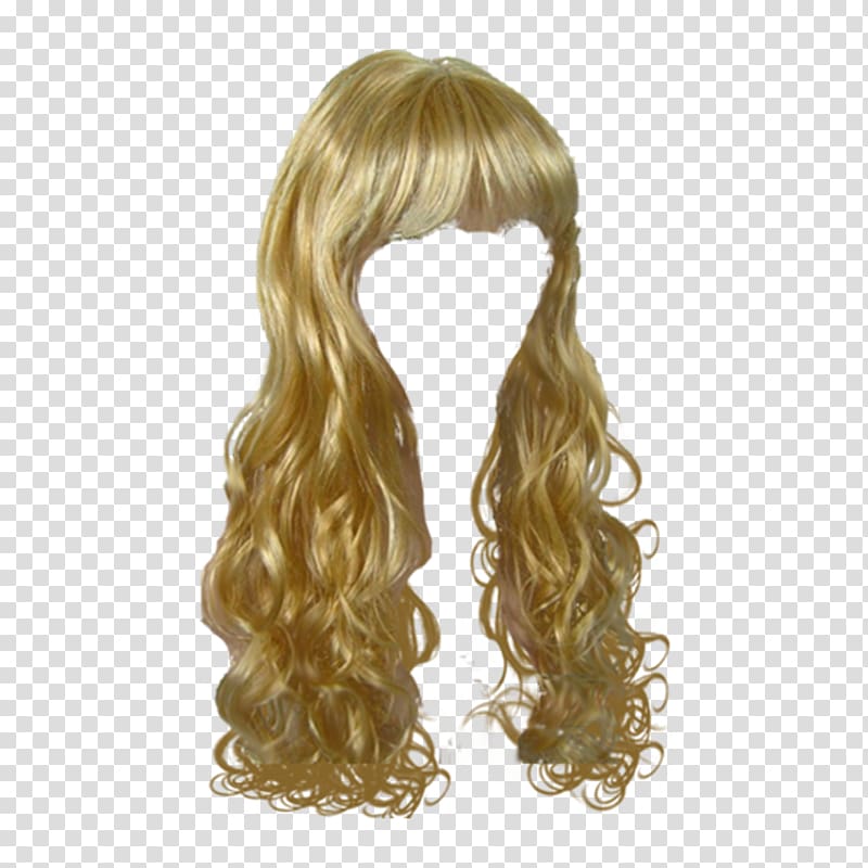 blonde hair wig, Hair clipper Hairstyle Wig, Curly hair wig transparent background PNG clipart