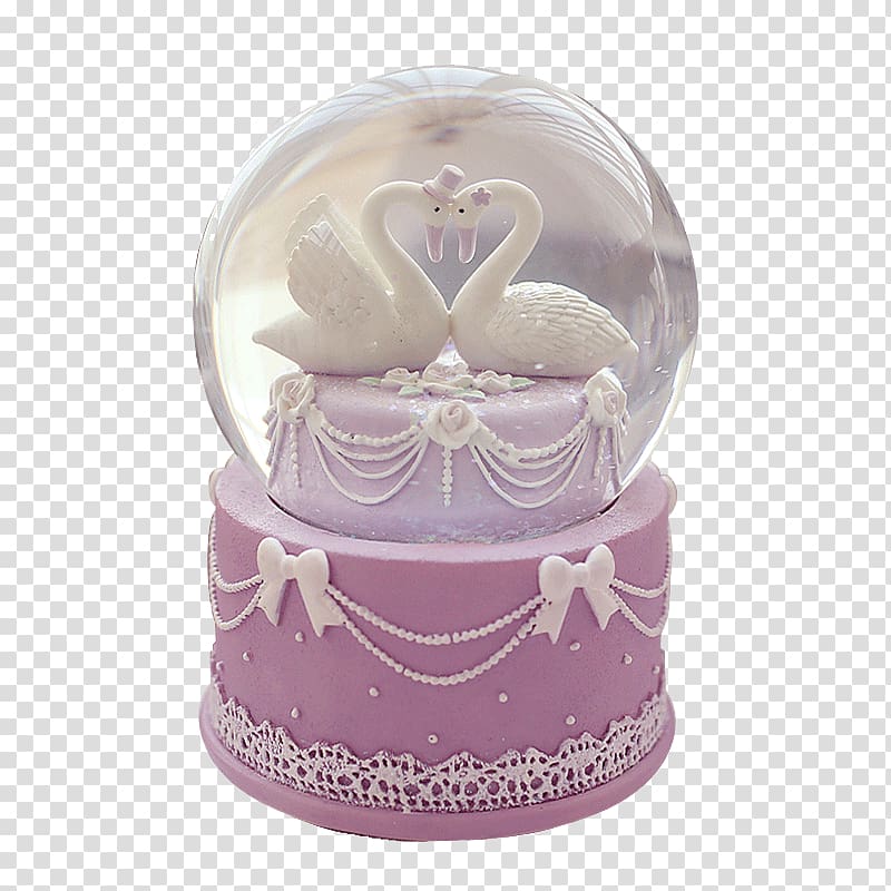 Snow globe Gift Wedding Music box Birthday, Swan crystal ball transparent background PNG clipart