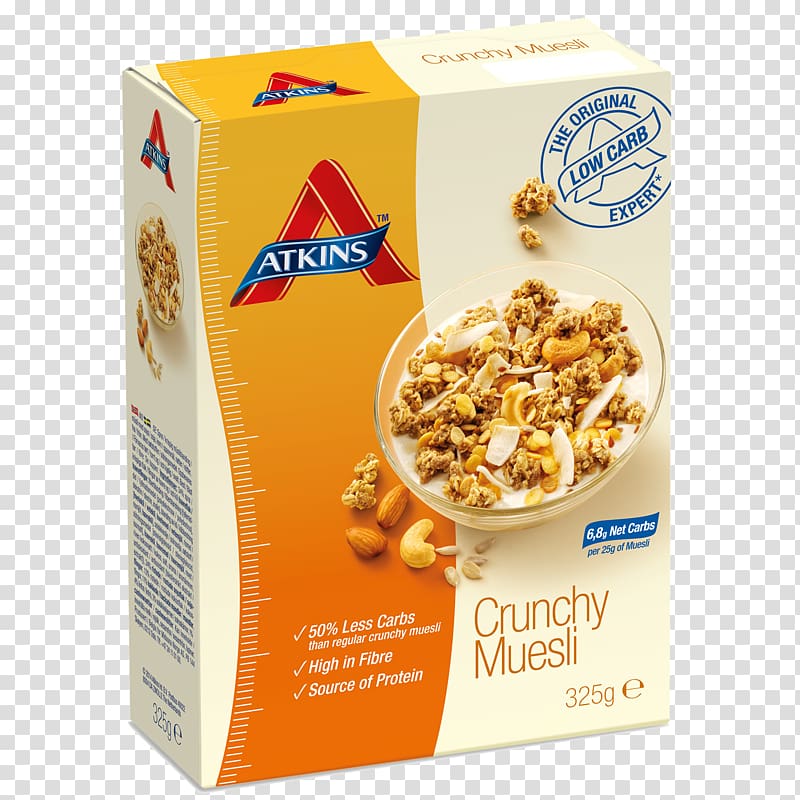 Muesli Breakfast cereal Milk Atkins diet, breakfast transparent background PNG clipart