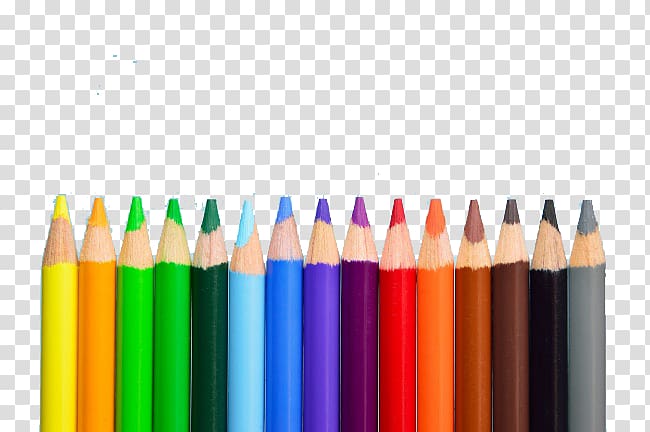 Assorted color pencil illustration, Coloring book Colored pencil Rainbow,  Pencils in a row transparent background PNG clipart | HiClipart