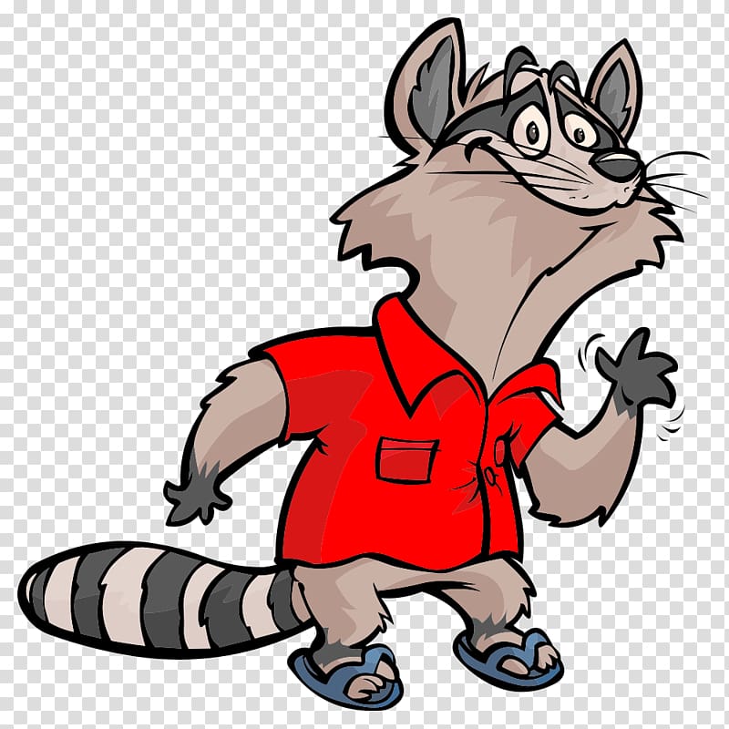Raccoon Cartoon , Happy raccoon transparent background PNG clipart