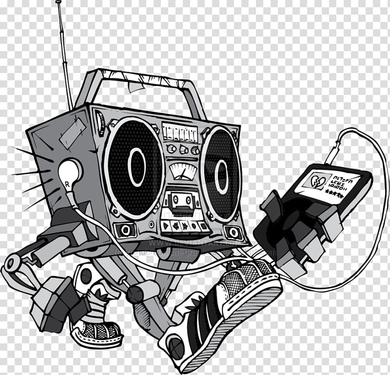 Microphone Boombox Drawing Tattoo, t shirt hiphop transparent background PNG clipart