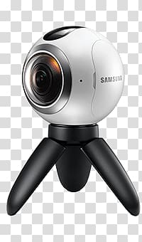 round white and black Samsung webcam, Samsung Gear 360 Camera transparent background PNG clipart