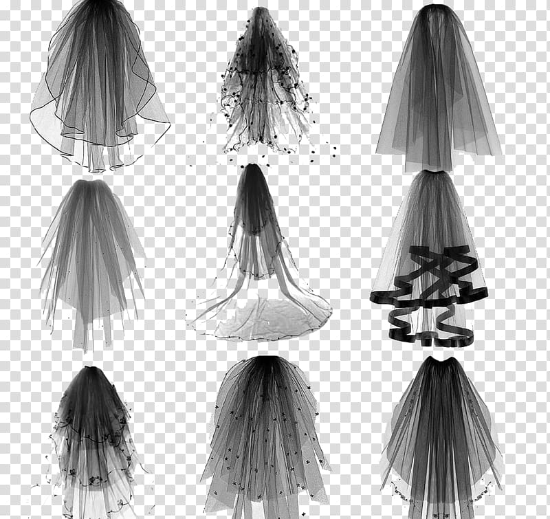 white and gray textiles, Veil Bride Contemporary Western wedding dress, Brush wedding veil transparent background PNG clipart