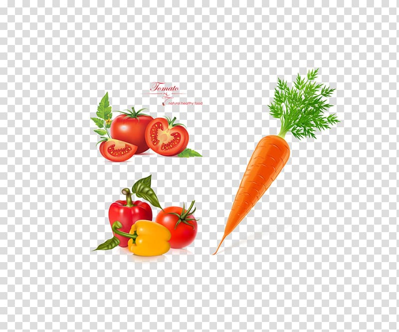 Bell pepper Tomato Vegetable Carrot, Vegetable material transparent background PNG clipart