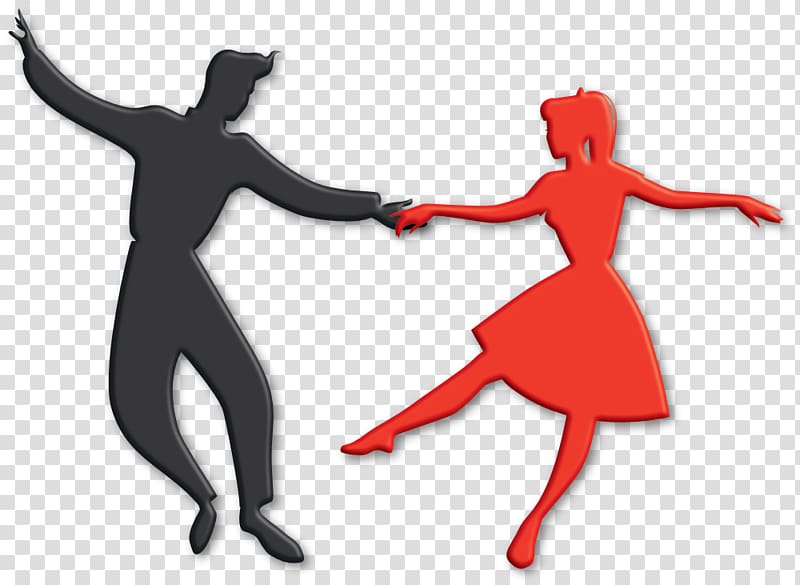 1950s Dance party , Silhouette transparent background PNG clipart