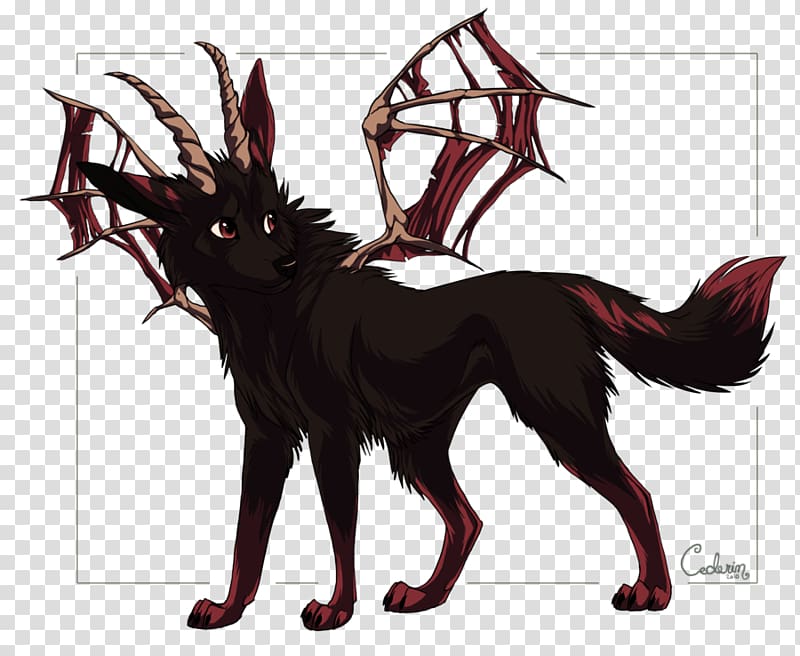 Dog Demon Legendary creature Tail Animated cartoon, Dog transparent background PNG clipart