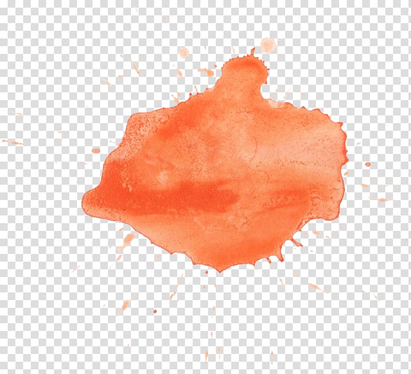 Orange Watercolor painting , water color transparent background PNG clipart